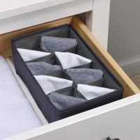 Органайзер для хранения белья LaDо́m, 8 ячеек, 24&times;14&times;10 см, цвет графитовый