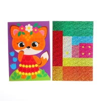 Аппликация стикерами форменными стикерами &laquo;Лисичка&raquo;, набор для творчества, стикерная мозаика