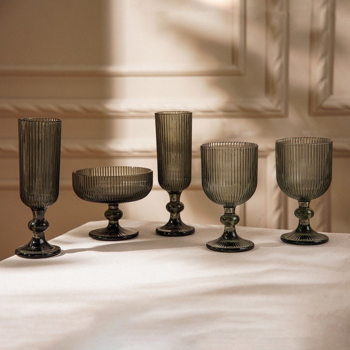 Креманка стеклянная SL Home «Модерн», 300 мл, 12×10 см, цвет графитовый Креманка стеклянная SL Home «Модерн», 300 мл, 12×10 см, цвет графитовый