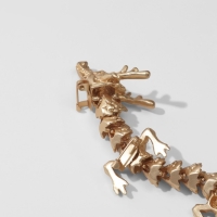 Брошь &laquo;Дракон&raquo; длинный подвижный, цвет матовое золото