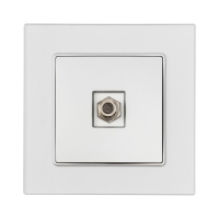 Розетка телевизионная одноместная TOT Matte Glass, скрытая, стекло, серебристая Розетка телевизионная одноместная TOT Matte Glass, скрытая, стекло, серебристая