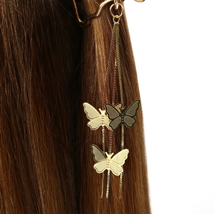 Краб для волос с цепочкой &laquo;Нежная как цветок&raquo;, 12 х 6 х 3 см