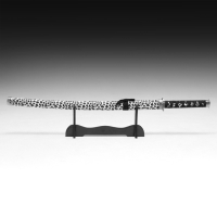 Сувенирное оружие &laquo;Катана на подставке&raquo;, темно серые ножны под леопарда, 89см