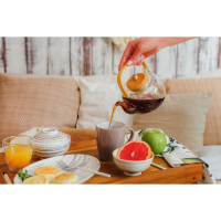 Чайник стеклянный заварочный с бамбуковой крышкой и металлическим фильтром &laquo;Эко. Бабл&raquo;, 800 мл, 18&times;13,5&times;12,5 см