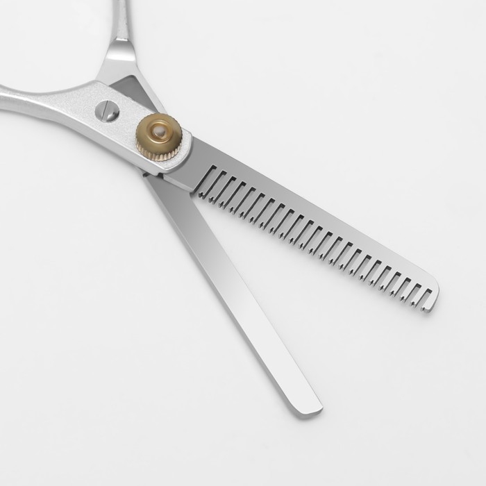 Ножницы филировочные с упором, лезвие &mdash; 5,5 см, цвет серебристый