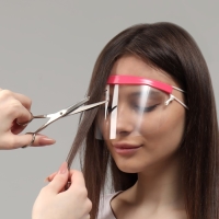 Маска для защиты лица при стрижке, 50 сменных масок, 9 &times; 18,5 см, цвет красный