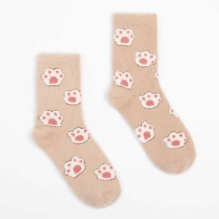 Носки женские махровые MINAKU &laquo;Лапки&raquo;, размер 36-39 (23-25 см)