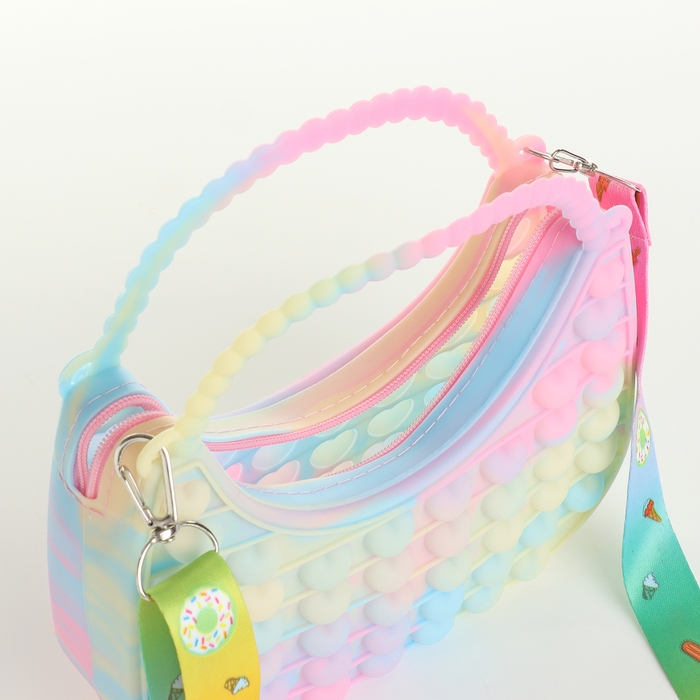 Сумка детская для девочки на молнии &laquo;Выбражулька&raquo;, pop it, цвет розовый/голубой