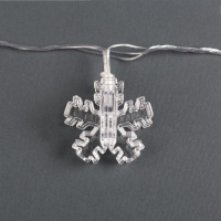 Гирлянда «Нить» 4.5 м с насадками «Прищепки-снежинки», IP20, прозрачная нить, 20 LED, свечение тёплое белое, 220 В Гирлянда «Нить» 4.5 м с насадками «Прищепки-снежинки», IP20, прозрачная нить, 20 LED, свечение тёплое белое, 220 В