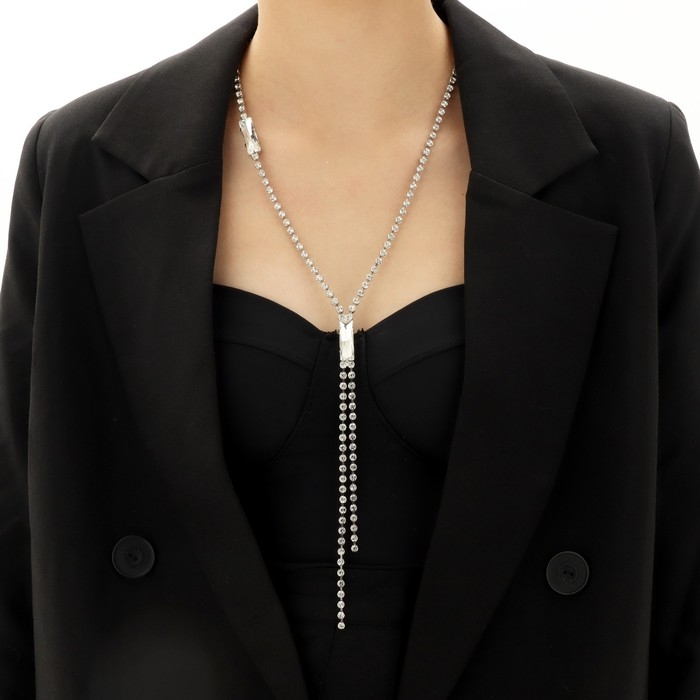 Колье «Нить» прямоугольники, цвет белый в серебре, 70 см Колье «Нить» прямоугольники, цвет белый в серебре, 70 см