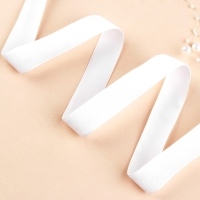 Лента бархатная, 20 мм, 18 &plusmn; 1 м, цвет белый №01