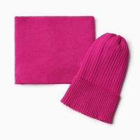Комплект для девочки (снуд и шапка), цвет малина, размер 48-52 Комплект для девочки (снуд и шапка), цвет малина, размер 48-52