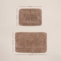 Коврики для ванной SL Home, 2 шт: 50&times;70 см, 60&times;100 см, цвет кремовый