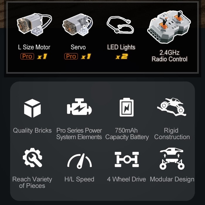 Конструктор радиоуправляемый &laquo;Монстртрак&raquo;, 699 деталей