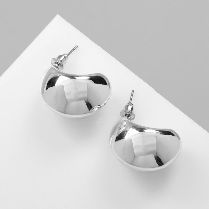 Серьги пластик &laquo;Круг&raquo; цикл, цвет серебро