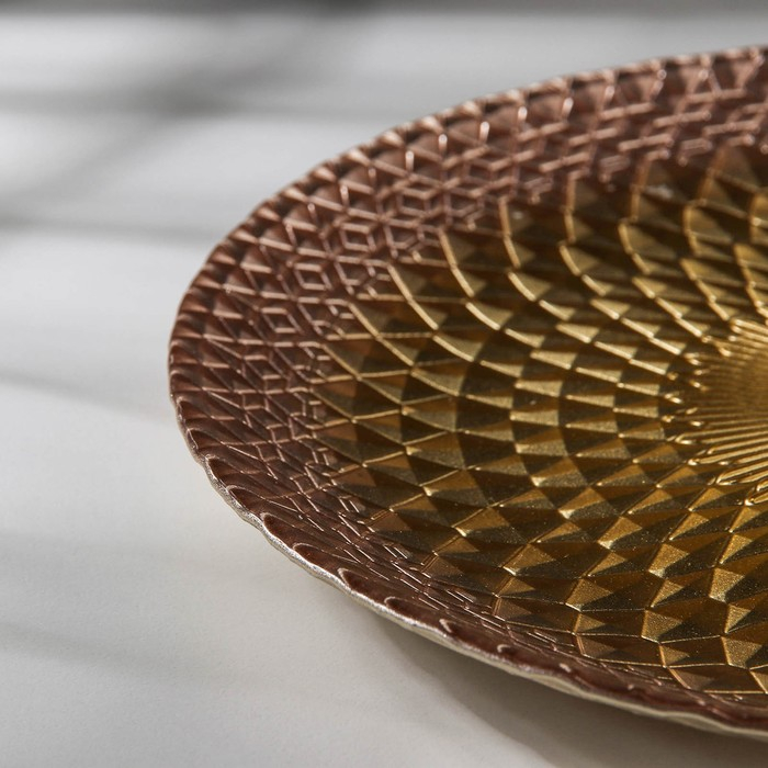 Блюдо &laquo;Барокко&raquo;, d=28 см, цвет золотой с розовым