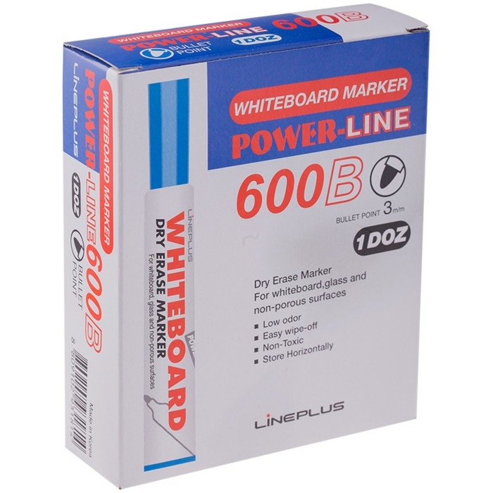 Маркер для доски Line Plus 600B, 3.0 мм, синий Маркер для доски Line Plus 600B, 3.0 мм, синий
