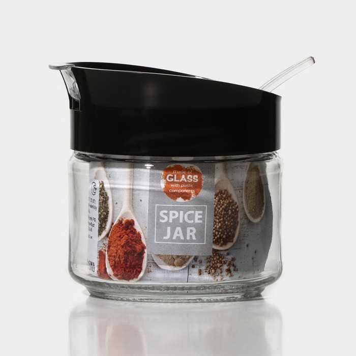 Банка стеклянная для сыпучих продуктов с ложкой &laquo;Лекса&raquo;, 260 мл