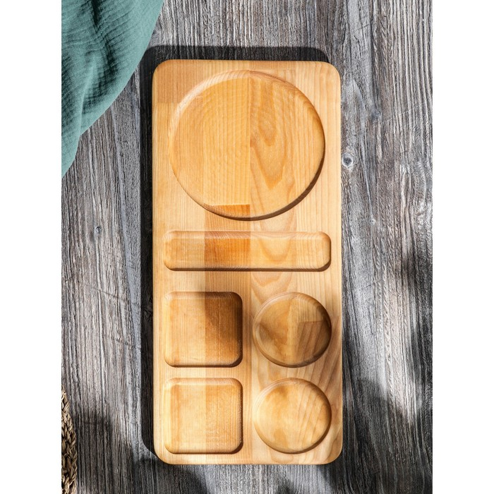 Поднос-подставка Adelica «Чайная станция», на 2 персоны, с потайными ручками, 40×18×1,8 см, берёза Поднос-подставка Adelica «Чайная станция», на 2 персоны, с потайными ручками, 40×18×1,8 см, берёза