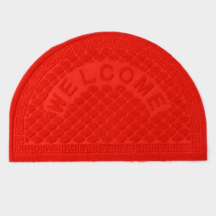 Коврик влаговпитывающий придверный полукруглый без окантовки Доляна &laquo;Спираль&raquo;, 38&times;58 см, цвет МИКС