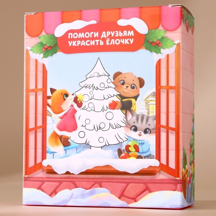 Подарочный набор детский ЧИСТОЕ СЧАСТЬЕ &laquo;Оленёнок&raquo;: пена для купания 250 мл, расчёска и резинки для волос, Новый Год