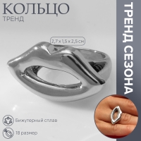 Кольцо металл «Тренд» губы, цвет серебро, размер 18 Кольцо металл «Тренд» губы, цвет серебро, размер 18