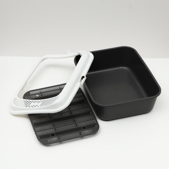 Туалет Сима с бортом + сетка + совок-микс 30 х 39 х 13,5 см серый FIX Туалет Сима с бортом + сетка + совок-микс 30 х 39 х 13,5 см серый FIX