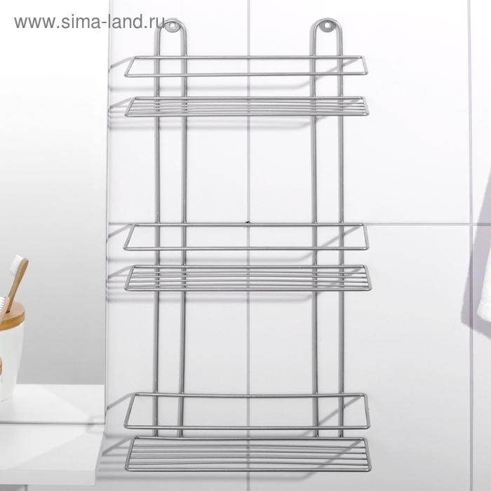 Полка прямоугольная 3-х ярусная, 26.5&times;10.5&times;50 см, хром