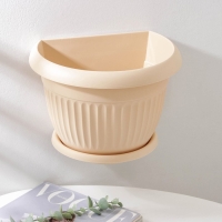 Горшок с поддоном настенный &laquo;Ливия&raquo;, 4,6 л, цвет белая глина