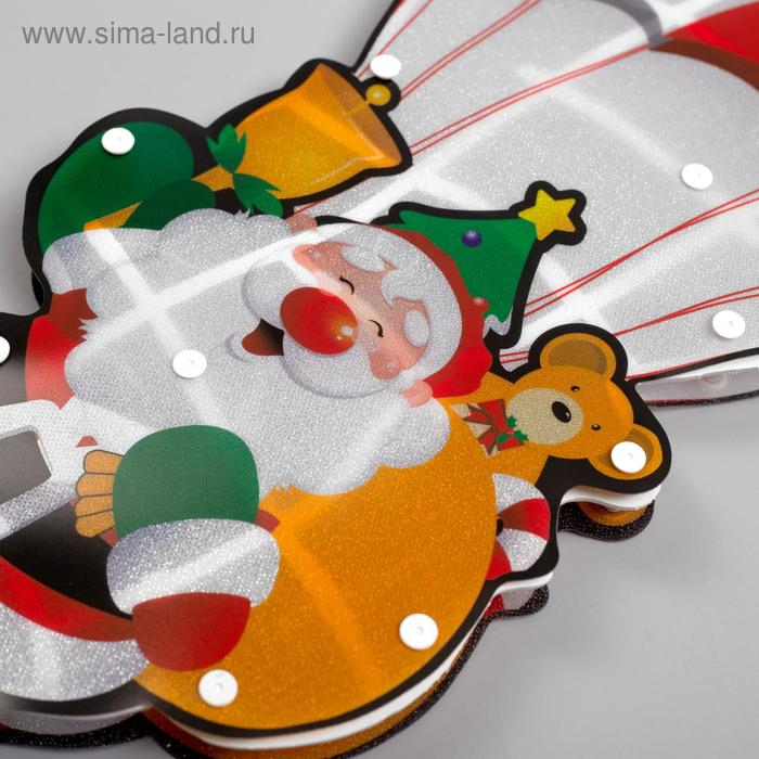 Светодиодная фигура &laquo;Дед Мороз на парашюте&raquo; 19 &times; 42 см, пластик, 220 В, свечение мульти (RG/RB)