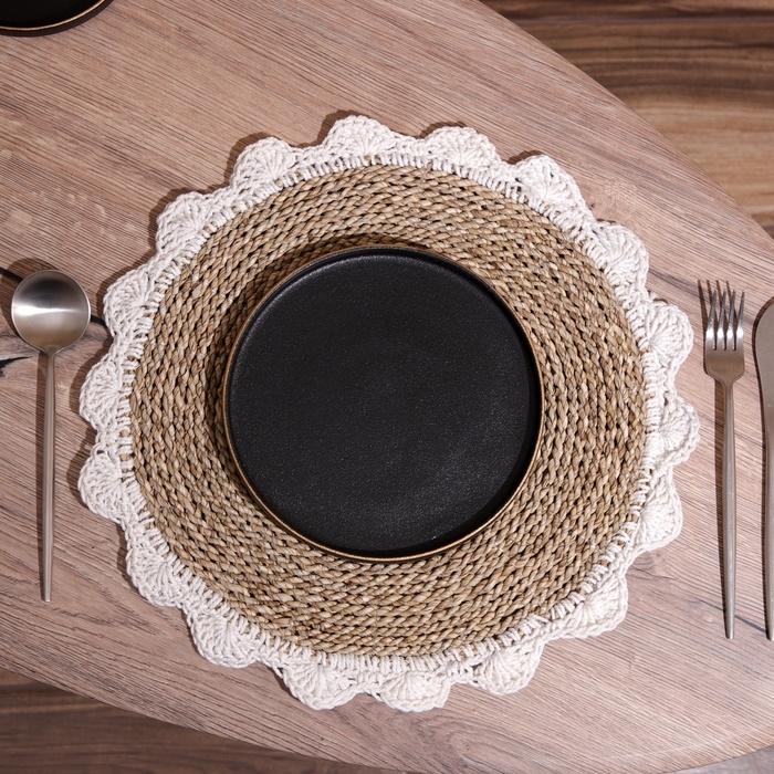 Коврик плетёный круглый 35 см