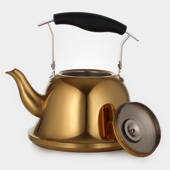 Чайник для плиты из нержавеющей стали &laquo;Голд&raquo;, 2 л, 23&times;19&times;20 см, цвет золотой