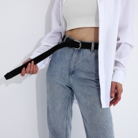 Ремень женский, ширина 3,5 см, пряжка металл, цвет чёрный