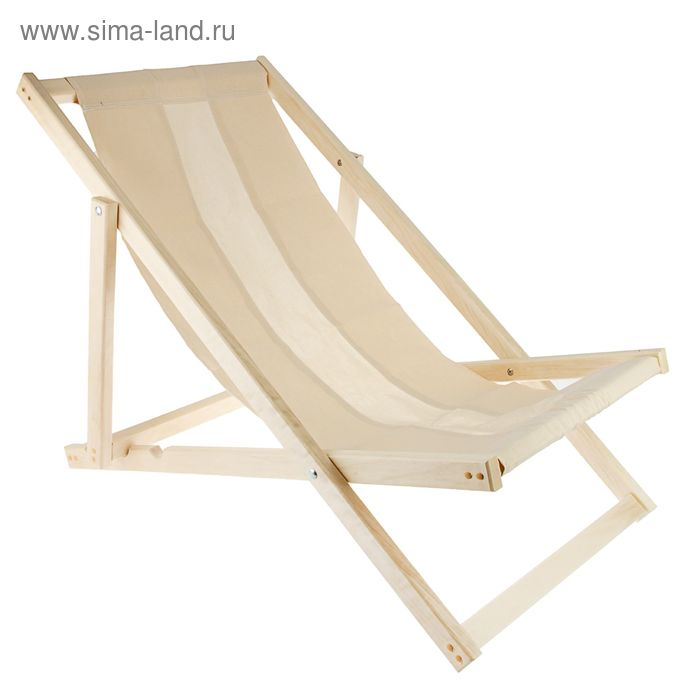 Шезлонг с тканью складной, 60&times;140&times;80см, рама из липы