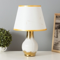 Лампа настольная "Альба" 1х40Вт Е14 белый/золото 24х24х40см Лампа настольная "Альба" 1х40Вт Е14 белый/золото 24х24х40см