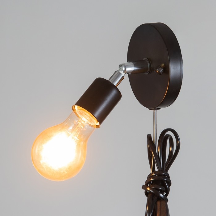 Спот "Дарни" с проводом и выкл. Е27 40Вт черный 10х10х10-160см