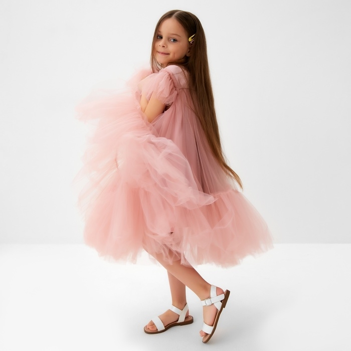 Платье детское с пышной юбкой KAFTAN, рост 122-128, розовый Платье детское с пышной юбкой KAFTAN, рост 122-128, розовый