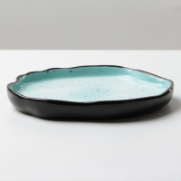 Тарелка керамическая неровный край &laquo;Синяя&raquo;, 17 см, цвет синий