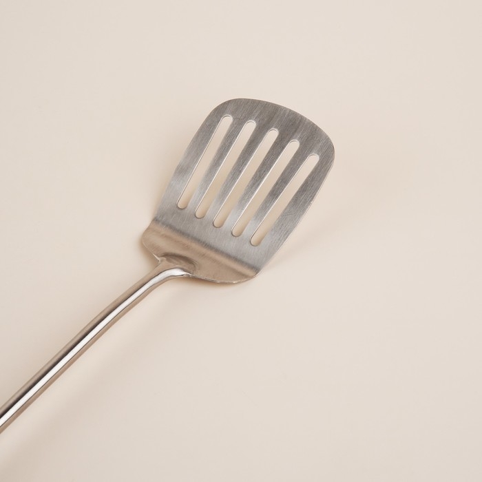 Лопатка перфорированная из нержавеющей стали SL Home, &laquo;Рустик&raquo;, 39,5&times;8 см, цвет серебряный