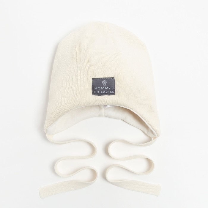 Шапка «Мамина принцесса» для девочки, цвет молочный, размер 46-50 Шапка «Мамина принцесса» для девочки, цвет молочный, размер 46-50