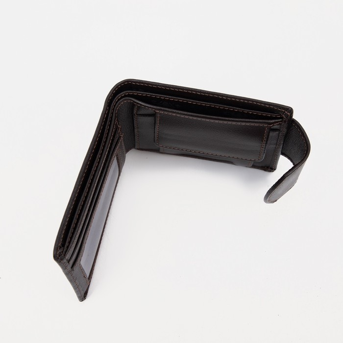 Портмоне мужское на магните, цвет коричневый