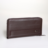 Портмоне-клатч мужской на молнии, цвет коричневый Портмоне-клатч мужской на молнии, цвет коричневый