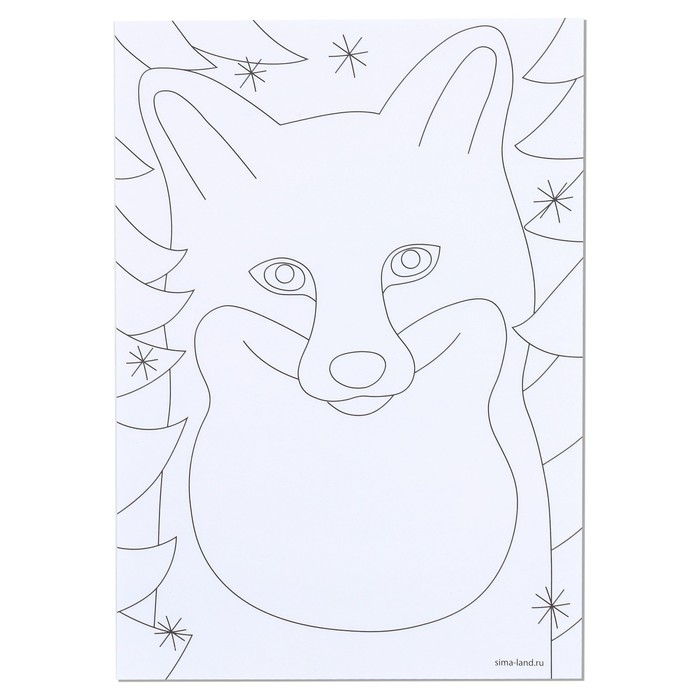 Валяние из шерсти на новый год. Живопись шерстью &laquo;Милая лисичка&raquo;, А5, новогодний набор для творчества