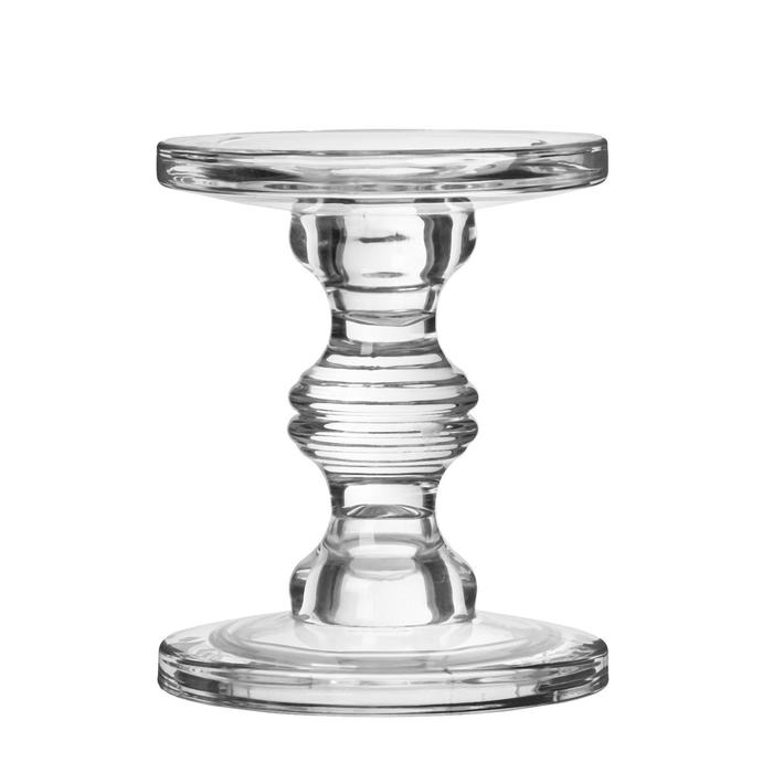 Подсвечник стекло на 1 свечу Подсвечник стекло на 1 свечу "Честность" прозрачный 22х11х11 см