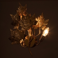 Бра "Клен" 1хЕ14 40Вт золото 55х55х15 см