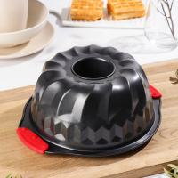 Форма для выпечки Доляна &laquo;Немецкий кекс. Забота&raquo;, 28&times;23,5&times;10,5 см, с силиконовыми ручками, антипригарное покрытие, цвет чёрный