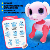 Робот собака &laquo;Питомец&raquo; WOOW TOYS, на пульте управления, интерактивный: звук, свет, танцующий, на аккумуляторе, розовый