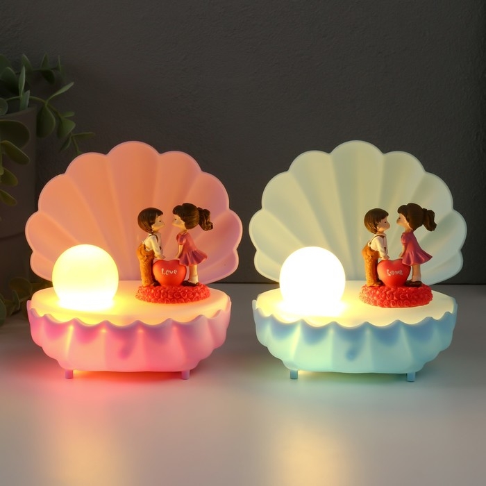 Сувенир пластик свет Сувенир пластик свет "Парочка в ракушке" МИКС 11,5х10х11,5 см