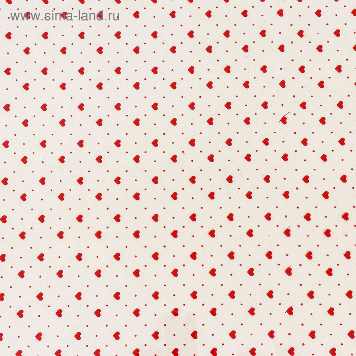 Пленка цветная "Мелкие сердца" ,красный , 70 см