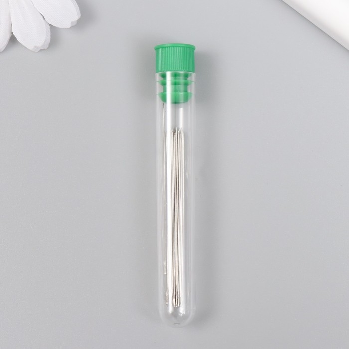 Иглы для бисера металл в пластиковой коробке набор 25 шт &Oslash; 0,46 мм